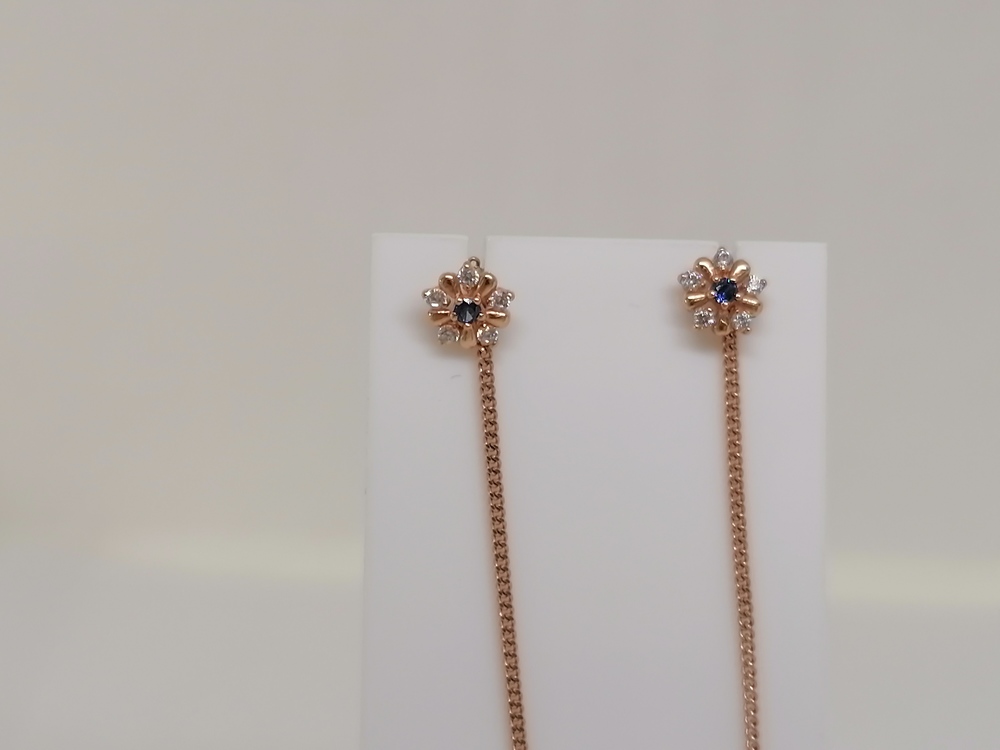 СЕРЬГИ ПРОДЕВКИ с камнями (Au 585)