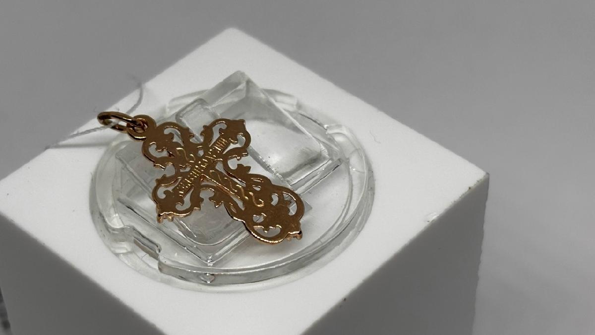 ПОДВЕСКА КРЕСТ С КАМНЯМИ (Au 585)