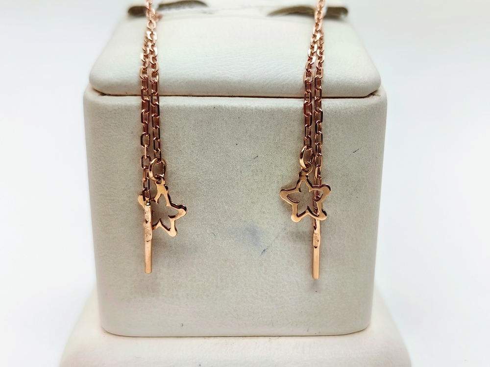 СЕРЬГИ ПРОДЕВКИ без камня (Au 585)