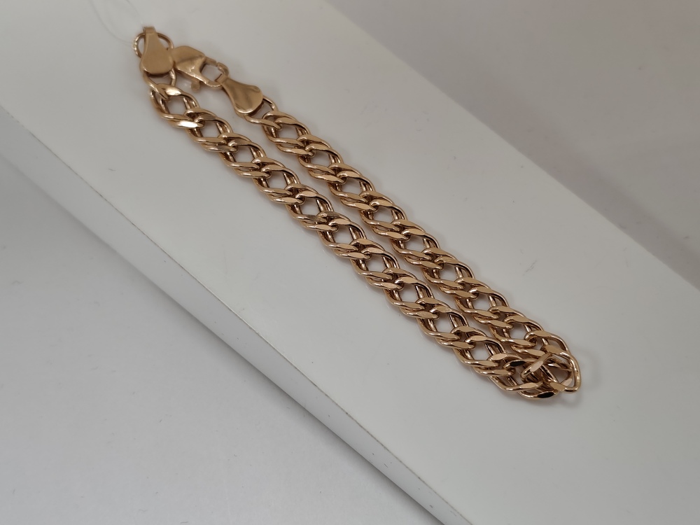 БРАСЛЕТ ПУСТОТЕЛЫЙ Ромб двойной (Au 585)