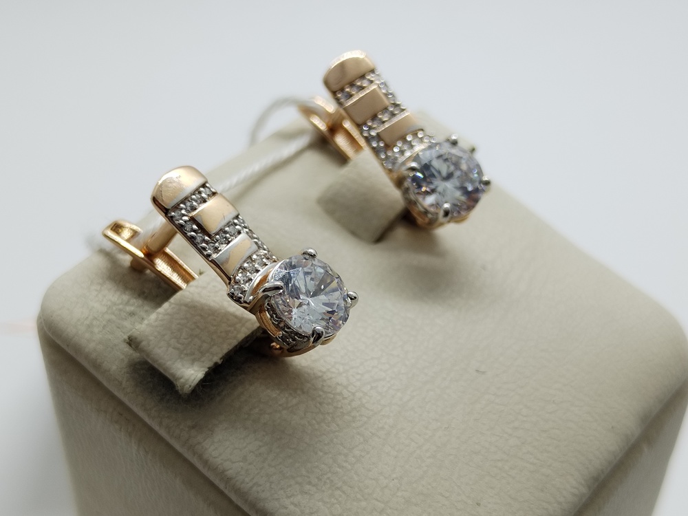 СКМИ585 СЕРЬГИ С КАМНЯМИ (Au 585)