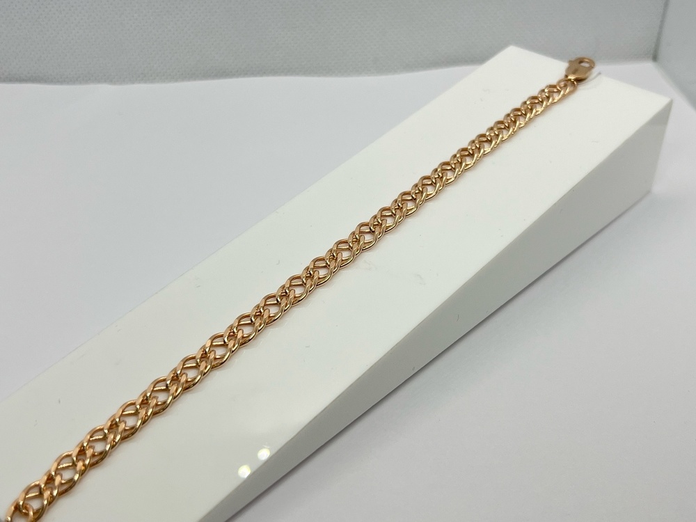 БРАСЛЕТ ПУСТОТЕЛЫЙ Ромб двойной (Au 585)