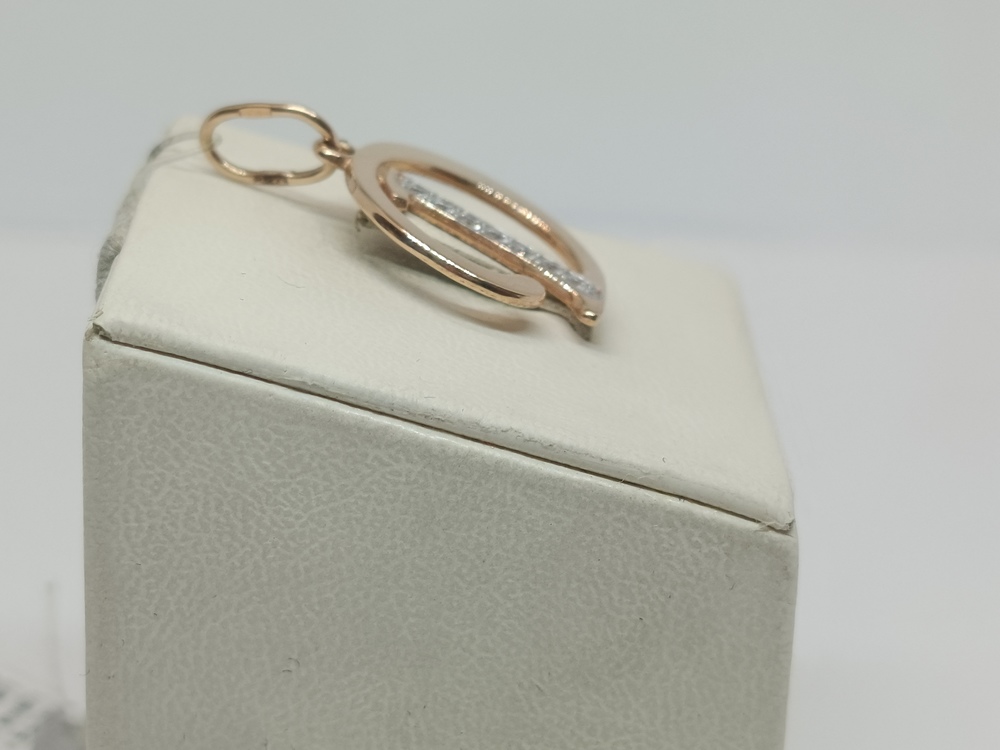 5727 "Д" ПОДВЕСКА БУКВА Д с камнями (Au 585)