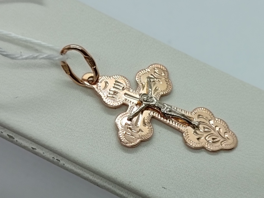 ПОДВЕСКА КРЕСТ БЕЗ КАМНЯ (Au 585)