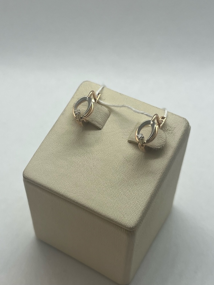 СКМ585 СЕРЬГИ С КАМНЕМ (Au 585)