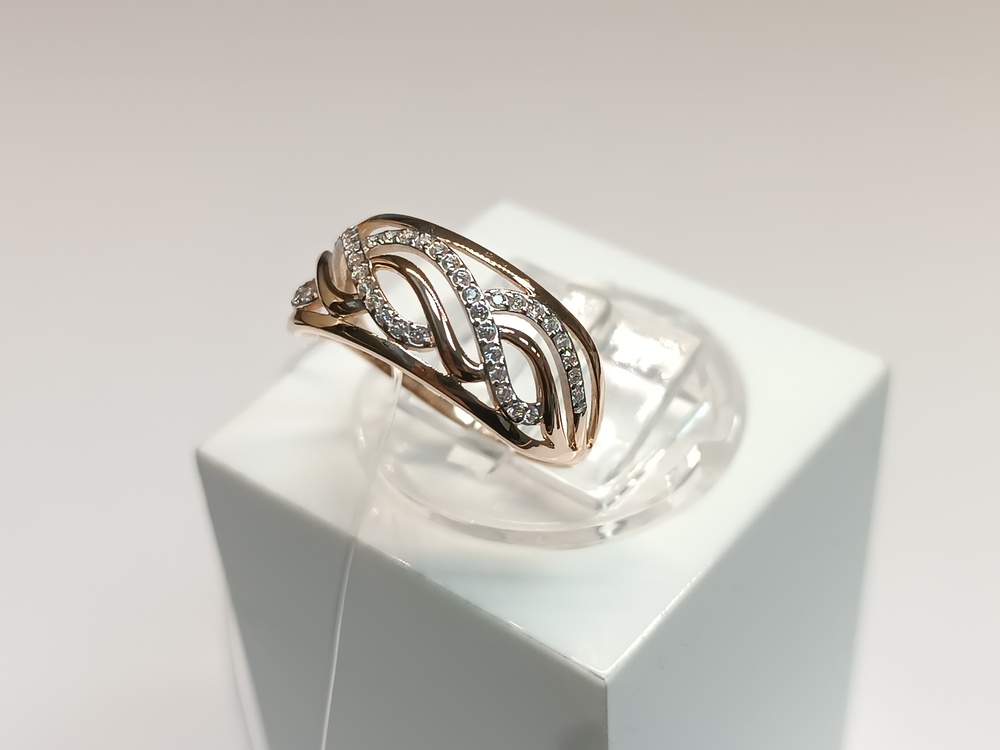 КОЛЬЦО С КАМНЯМИ (Au 585)