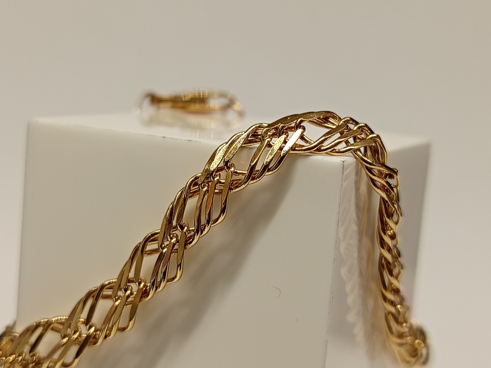 БРАСЛЕТ ПОЛНОВЕСНЫЙ Ромб тройной Au 585