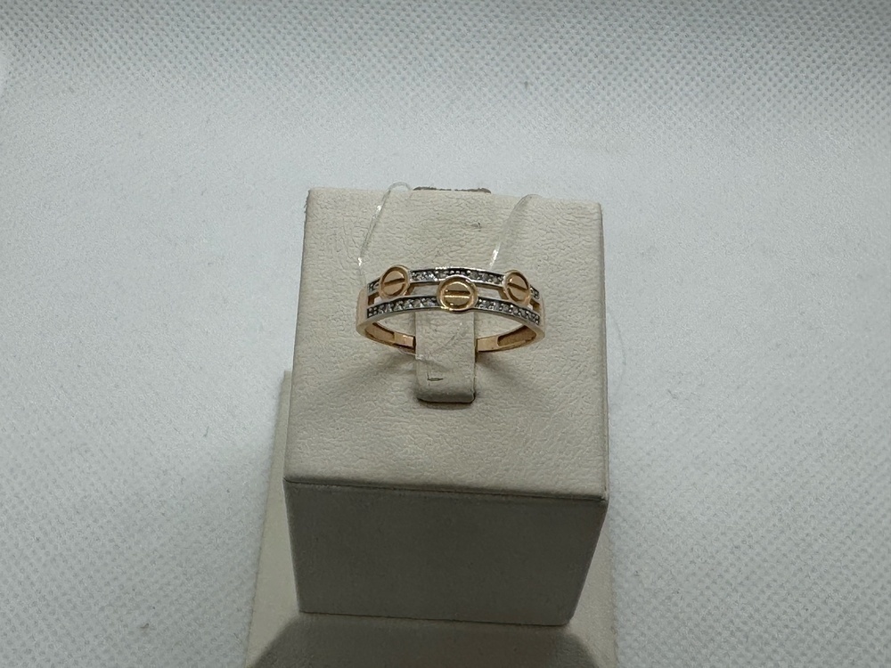 КОЛЬЦО С КАМНЯМИ (Au 585)