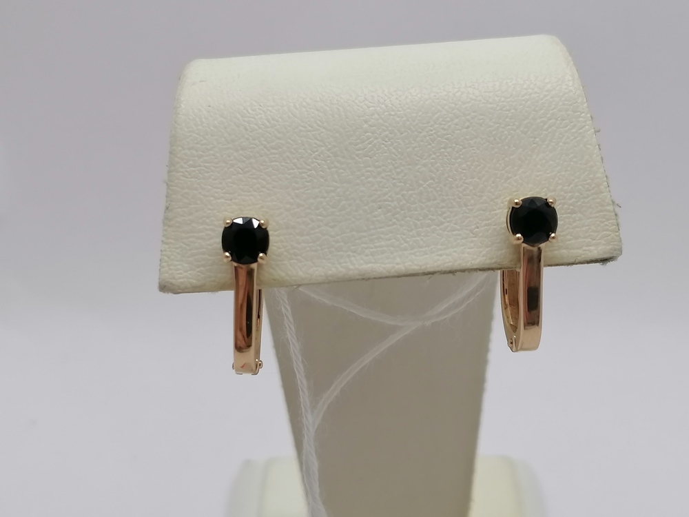 СКМ585 СЕРЬГИ С КАМНЕМ (Au 585)