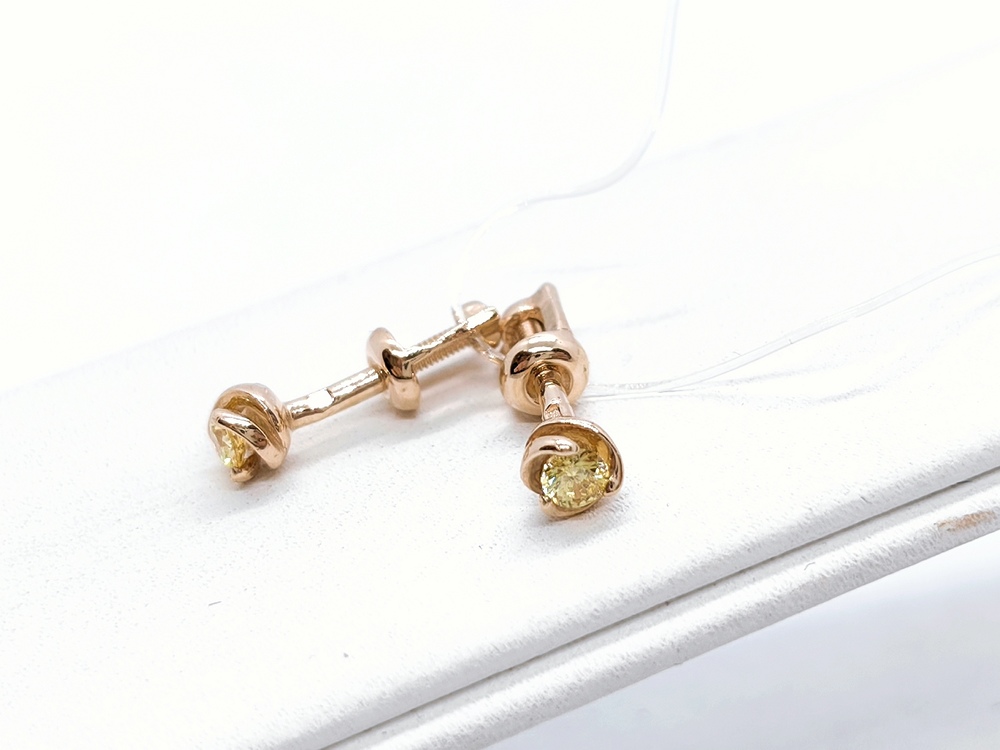 02-7990 СЕРЬГИ ПУСЕТЫ с камнем (Au 585)