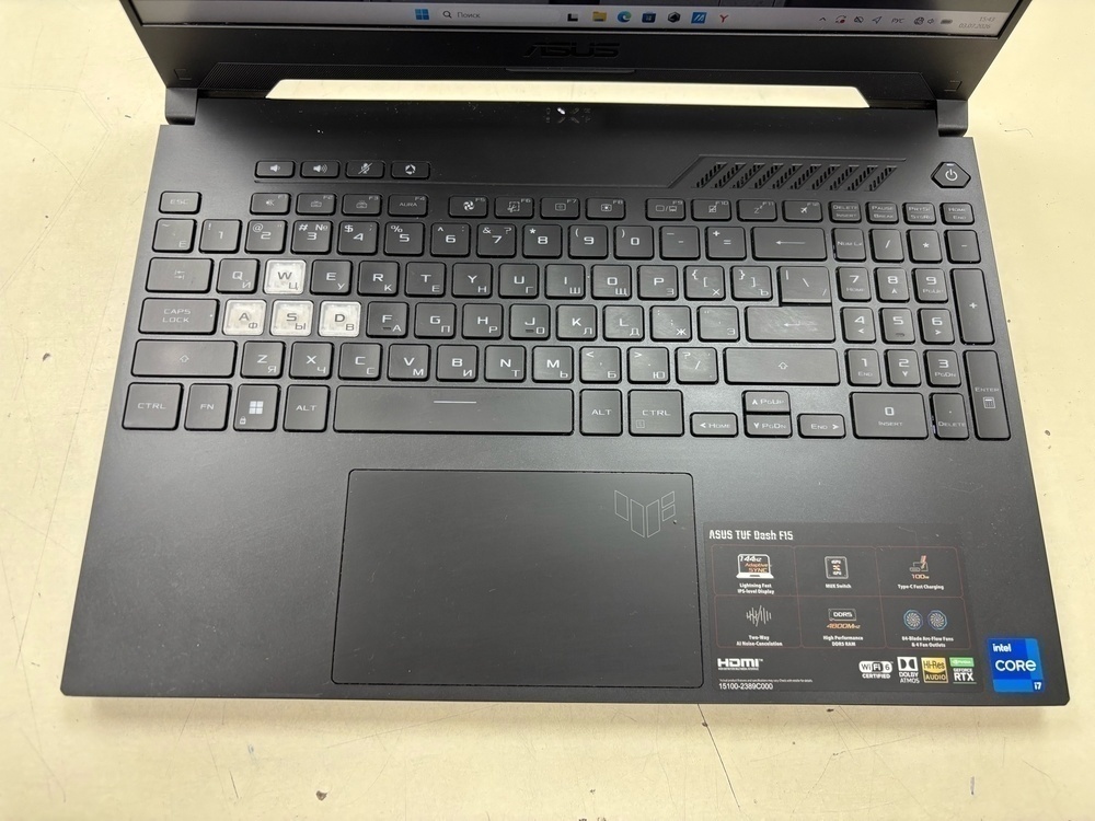 Ноутбук ASUS F15; Intel Core i7-12650H, GeForce RTX 3050 Ti, 16 Гб, 1 Tb, Нет