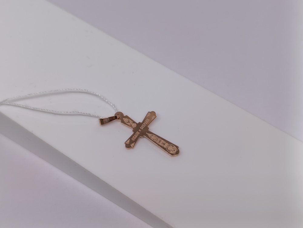 102-ИХ-22.23-12 ПОДВЕСКА КРЕСТ (Au 585)