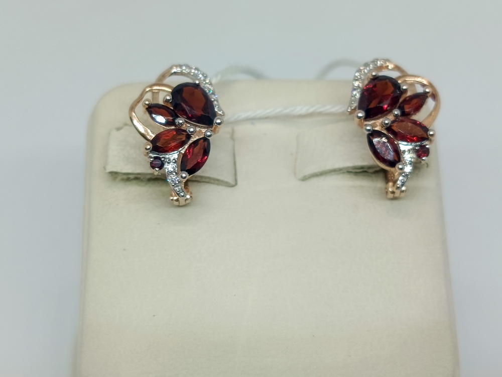 СКМИ585 СЕРЬГИ С КАМНЯМИ (Au 585)