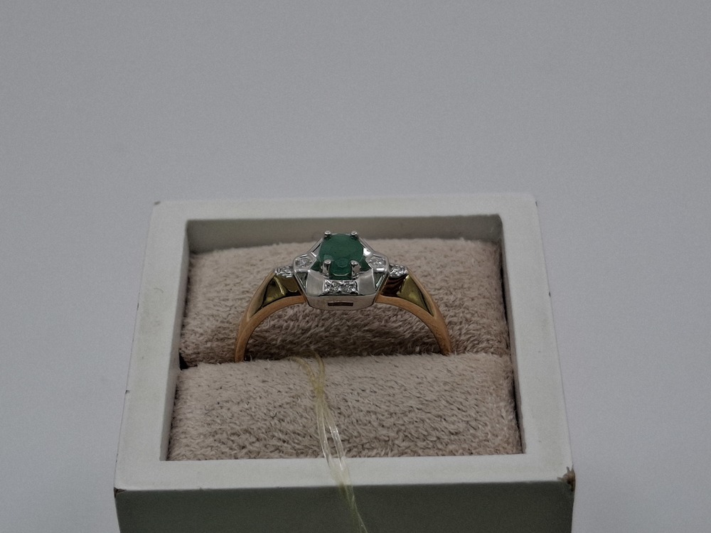 КОЛЬЦО Бриллиант, изумруд (Au 585)