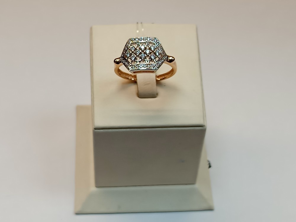 КОЛЬЦО С КАМНЯМИ (Au 585)