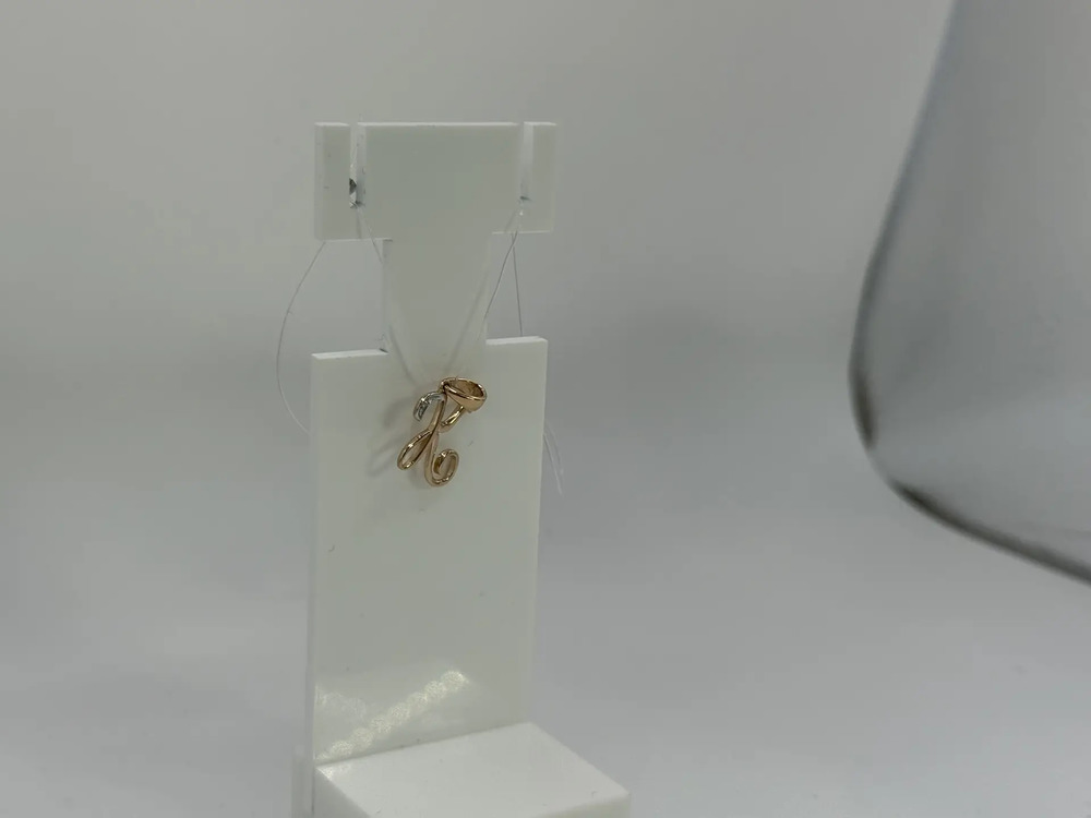 ПОДВЕСКА БУКВА К с камнем (Au 585)