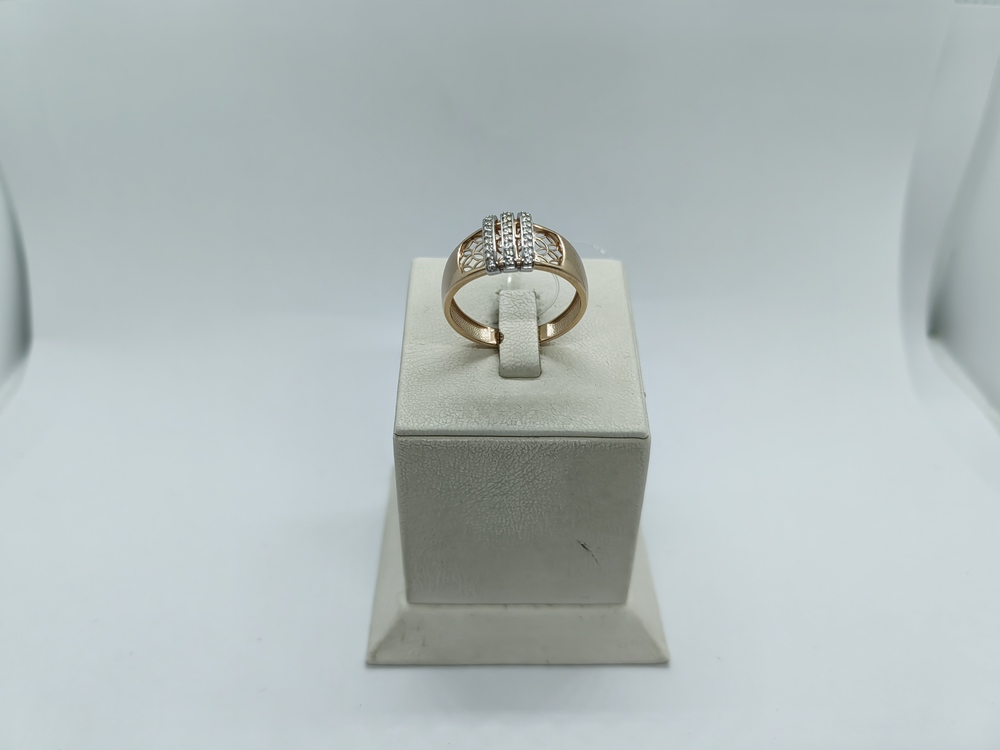 КОЛЬЦО С КАМНЯМИ (Au 585)