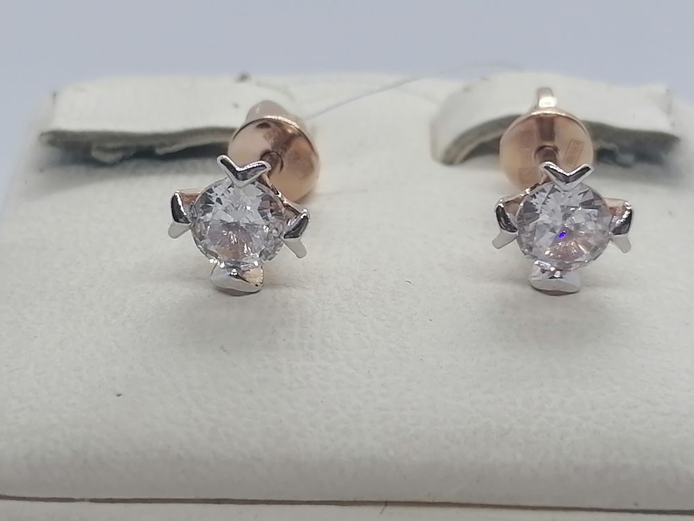 СЕРЬГИ ПУСЕТЫ с камнем (Au 585)