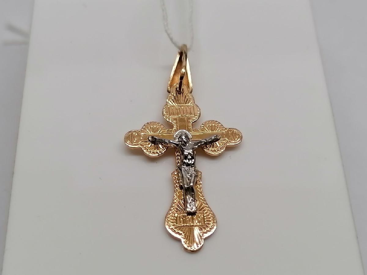 8019р ПОДВЕСКА КРЕСТ (Au 585)