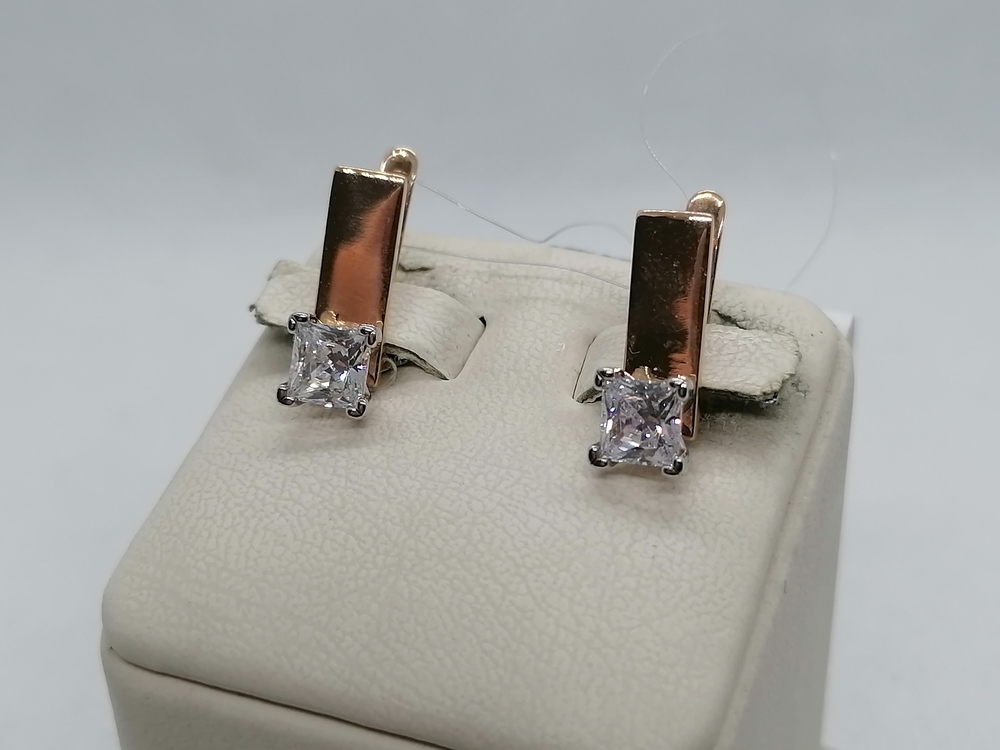 01-217531 СЕРЬГИ С КАМНЕМ (Au 585)