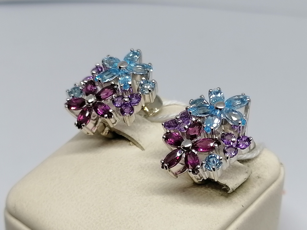 СКМИ585 СЕРЬГИ С КАМНЯМИ (Au 585)