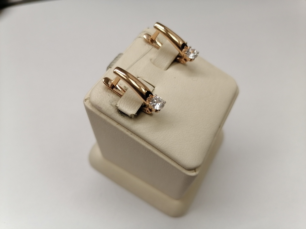 СЕРЬГИ С КАМНЕМ (Au 585)