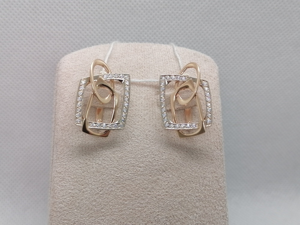 СКМИ585 СЕРЬГИ С КАМНЯМИ (Au 585)