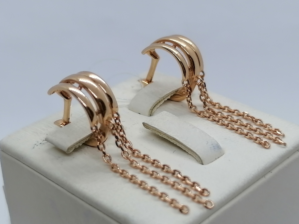 01-208583 СЕРЬГИ БЕЗ КАМНЯ (Au 585)