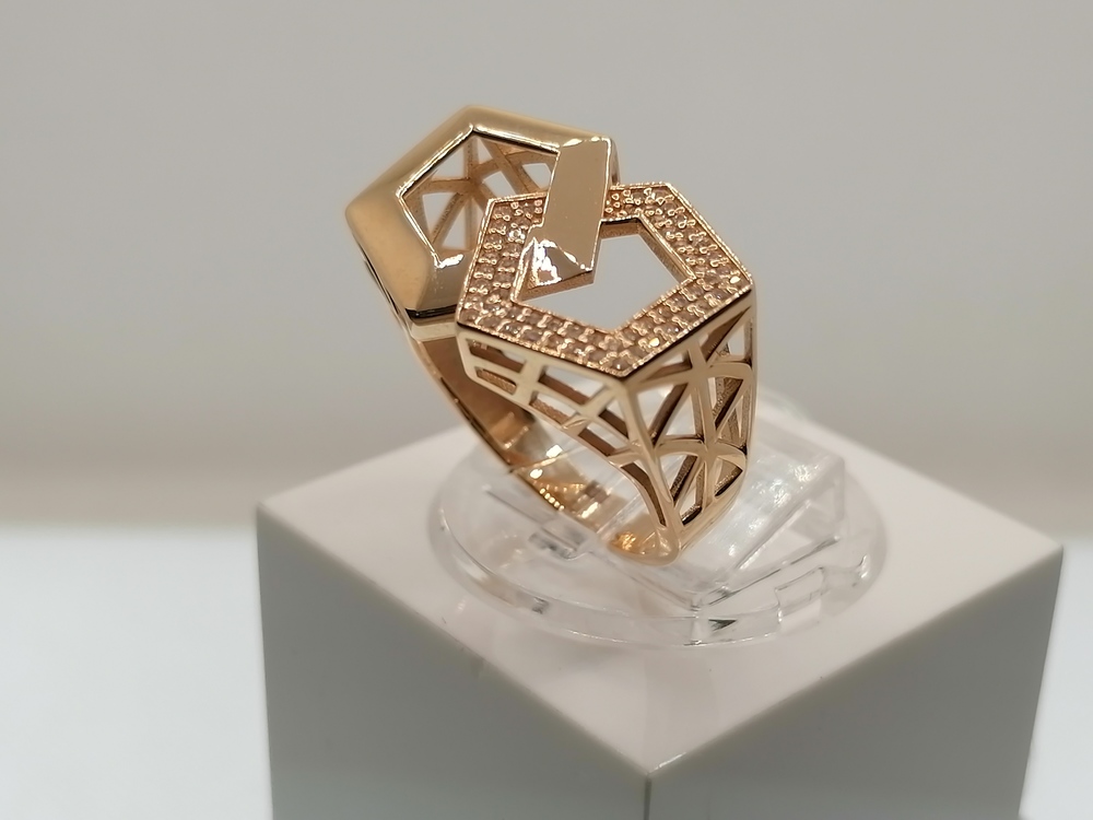 КОЛЬЦО С КАМНЯМИ (Au 585)