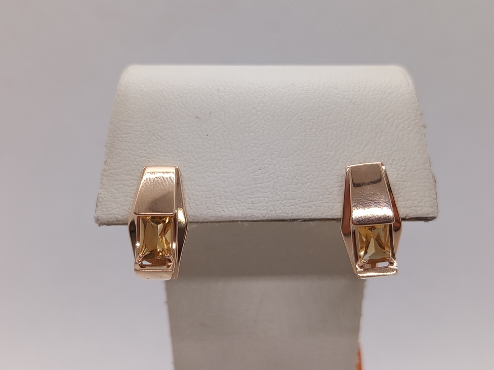 СКМ585 СЕРЬГИ С КАМНЕМ (Au 585)