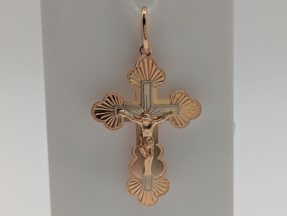 ПОДКБК585 ПОДВЕСКА КРЕСТ БЕЗ КАМНЯ (Au 585)