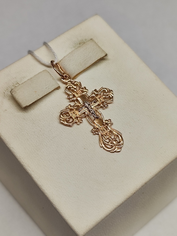 ПОДКБК585 ПОДВЕСКА КРЕСТ БЕЗ КАМНЯ (Au 585)