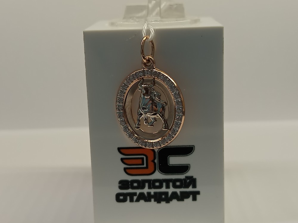 ПОДЗЗТ585 ПОДВЕСКА ЗНАК ЗОДИАКА ТЕЛЕЦ (Au 585)