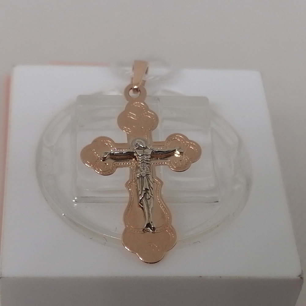 ПОДКБК585 ПОДВЕСКА КРЕСТ БЕЗ КАМНЯ (Au 585)