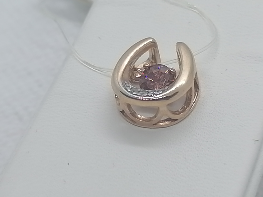 50021sw14 ПОДВЕСКА С КАМНЯМИ (Au 585)