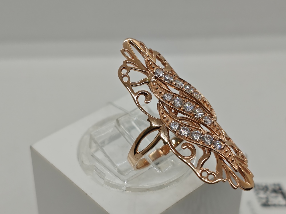 КОЛЬЦО С КАМНЯМИ (Au 585)