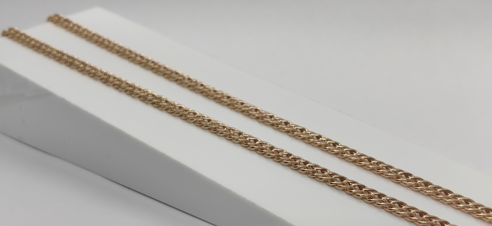 8080154П-55 ЦЕПЬ ПУСТОТЕЛАЯ Ромб двойной (Au 585)