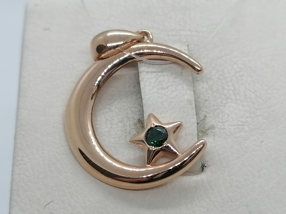 ПОДВЕСКА ПОЛУМЕСЯЦ с камнем (Au 585)