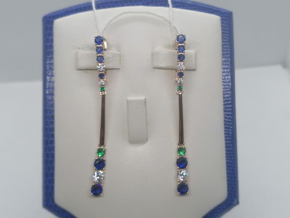 СЕРЬГИ С КАМНЯМИ (Au 585)