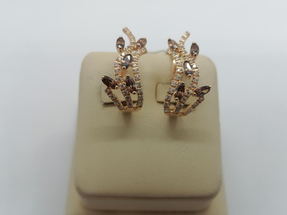 СКМИ585 СЕРЬГИ С КАМНЯМИ (Au 585)