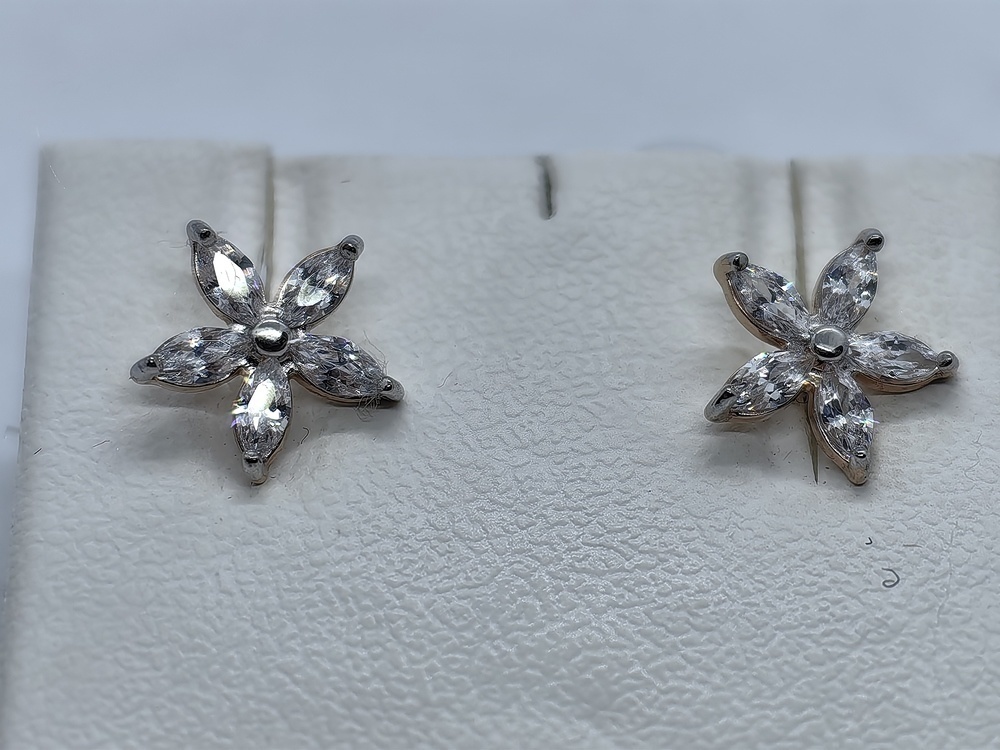 СЕРЬГИ ПУСЕТЫ с камнями (Au 585)