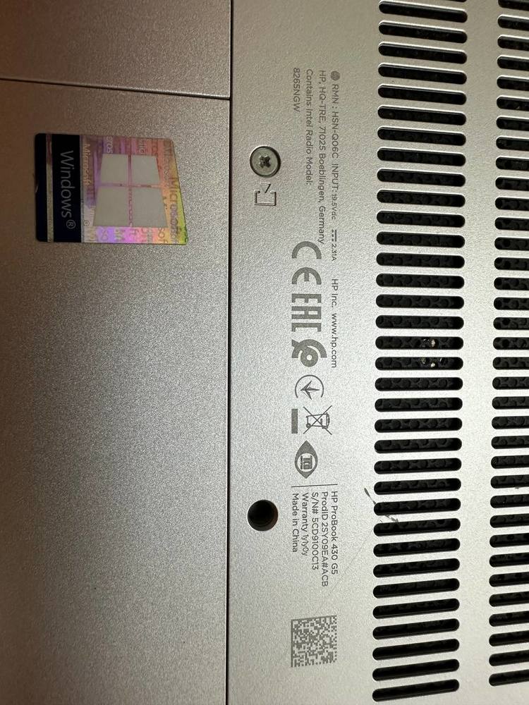Ноутбук HP ProBook 430 G5; Core i5-8250U, Intel UHD Graphics 620, 8 Гб, 240 Гб, Нет