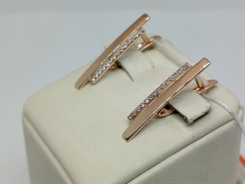 СКМИ585 СЕРЬГИ С КАМНЯМИ (Au 585)