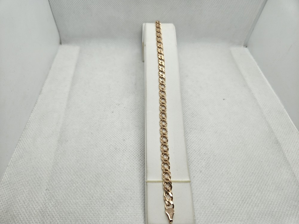 7100154П-20 БРАСЛЕТ ПУСТОТЕЛЫЙ Ромб двойной (Au 585)