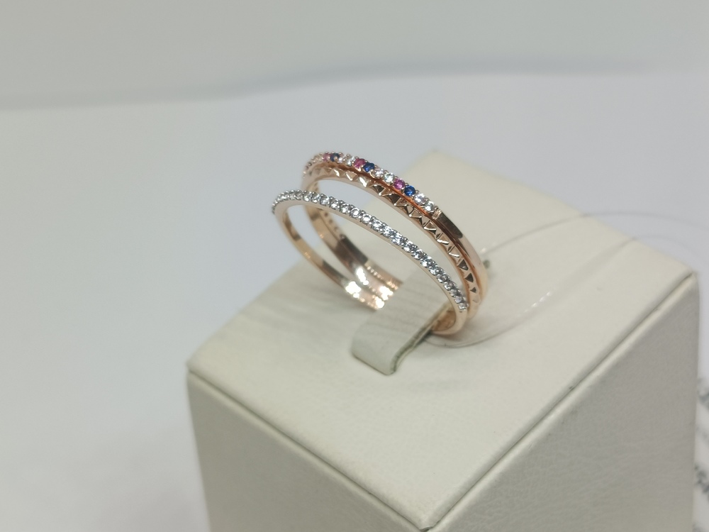 КОЛЬЦО С КАМНЯМИ (Au 585)