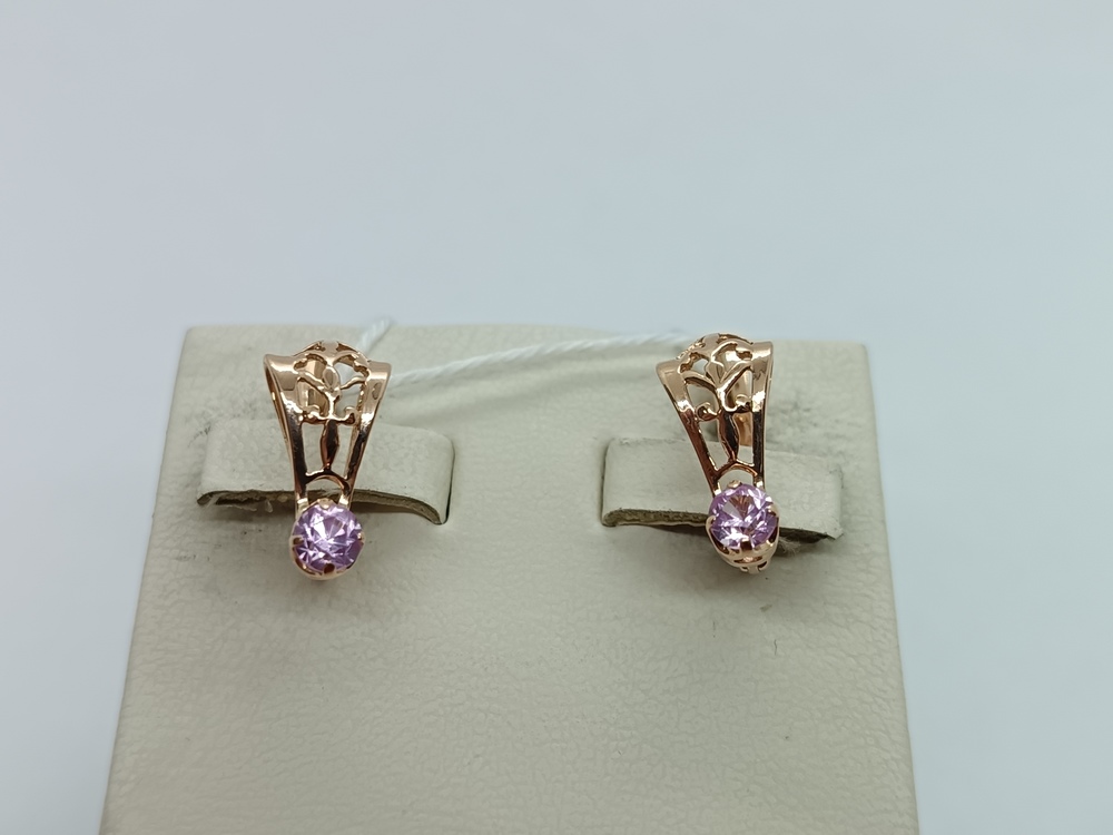 СКМ583 СЕРЬГИ С КАМНЕМ (Au 583)