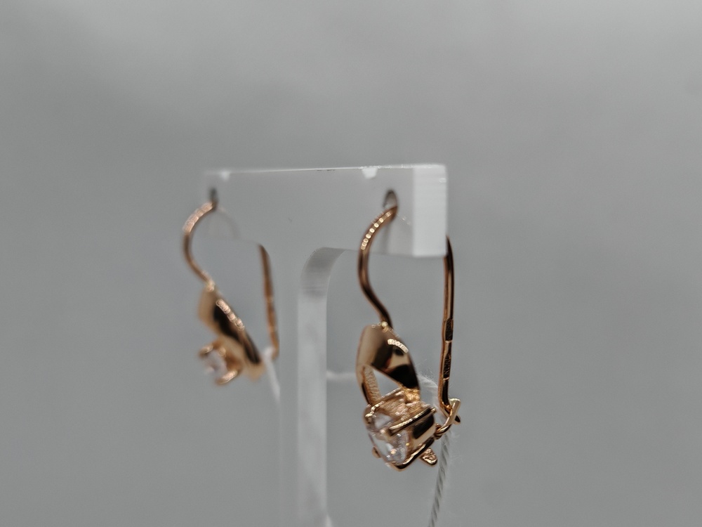 СКМ585 СЕРЬГИ С КАМНЕМ (Au 585)