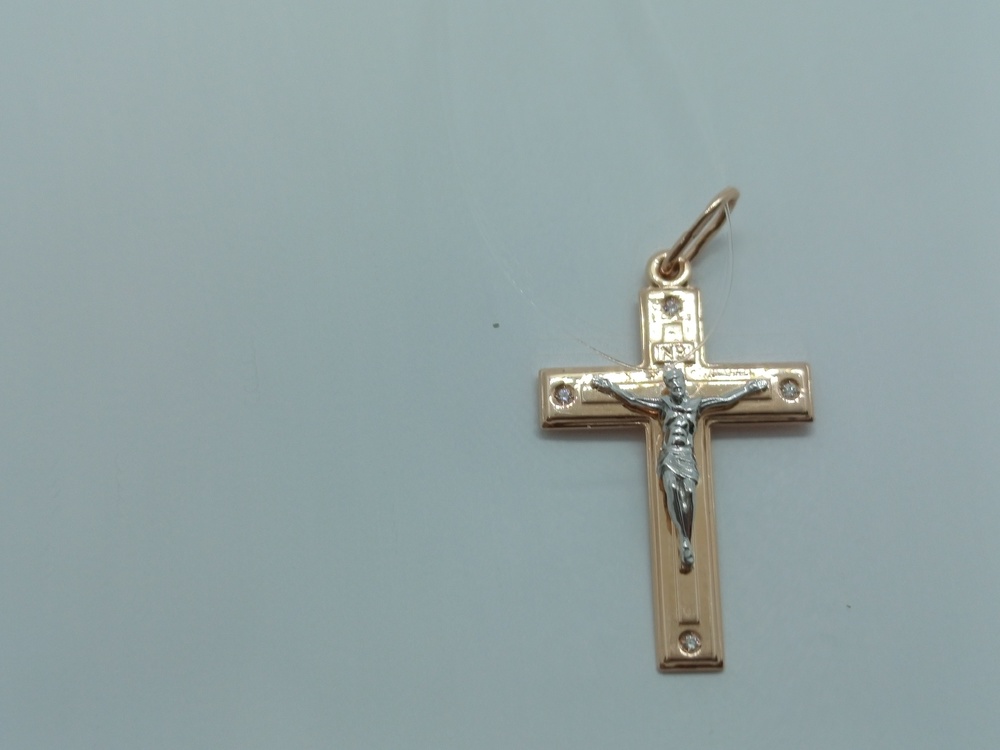 ПОДВЕСКА КРЕСТ с камнями (Au 585)