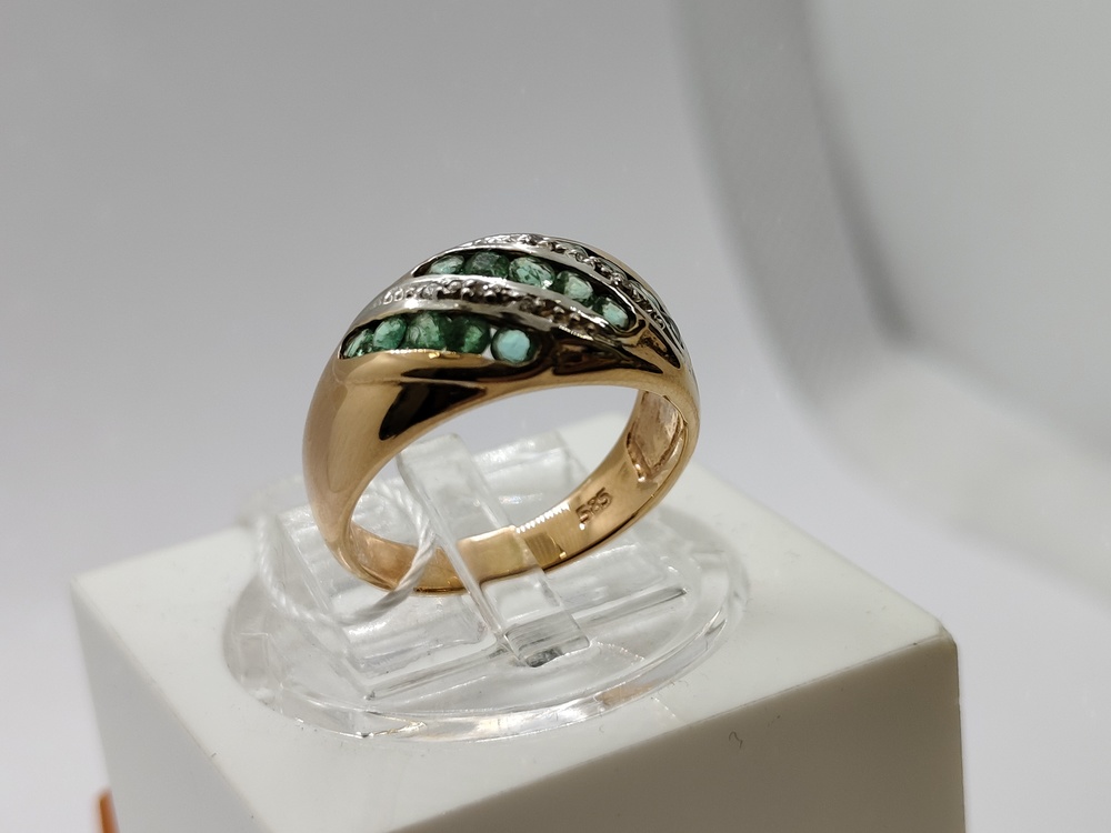 КОЛКМИ585 КОЛЬЦО С КАМНЯМИ (Au 585)