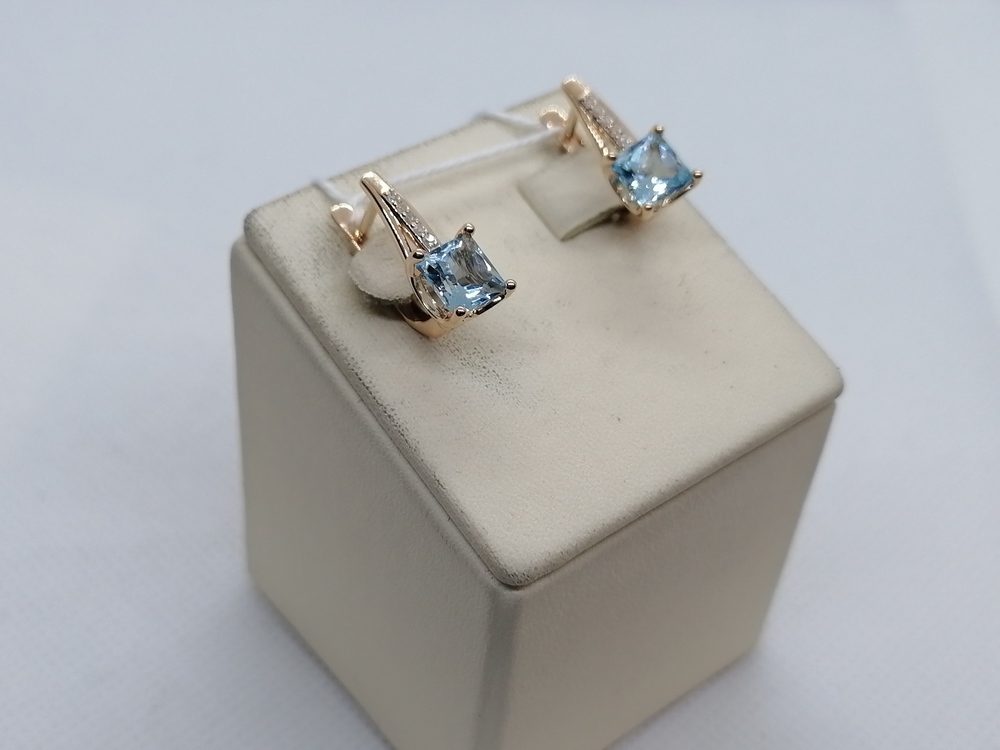 СКМИ585 СЕРЬГИ С КАМНЯМИ (Au 585)